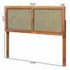 Baxton Studio Gilbert Mid-Century Modern Ash Walnut Finished Wood and Synthetic Rattan Queen Size Headboard 181-11094-Zoro